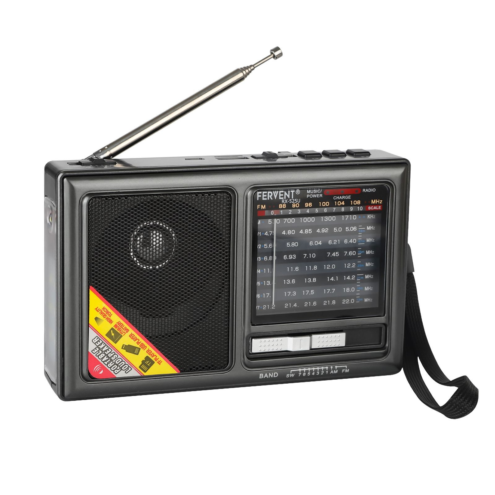 Buy Portable Am Fm Sw Radio, Best Reception, 14500 500ma Battery ...