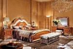 0062 Italy Luxury modern and antique bedroom set design neo-classic royal wooden bedroom set furniture