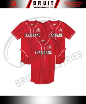 Customized Sublimation Mens Baseball Uniform Wear Button Down Baseball Jersey Top Sale