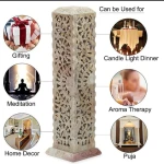 Marble Incense Holder | Incense Burner | Handmade Soapstone Tower Incense Burner. Perfect Candle Stick Burner For Home.