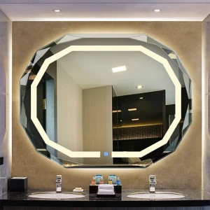 Oblong LED Bathroom Mirror, Oval Frameless Mirror, Wall Mounted Vanity Mirror
