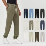 Wholesale Men's Casual Linen Pants Loose Fit Elastic Drawstring Waist Straight-Legs Summer Yoga Beach Long Pants