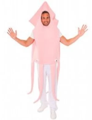 pink squid doll mascot costume