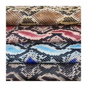 Artificial Synthetic Pvc Leather Genuine Gython Snake Skin Leather For Lady Bags