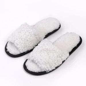 100 Percent Pure Sheepskin Slippers, From Real Wool, Rubber-Resistant To Abrasion,Breathable,Open-Toe Home Footwear