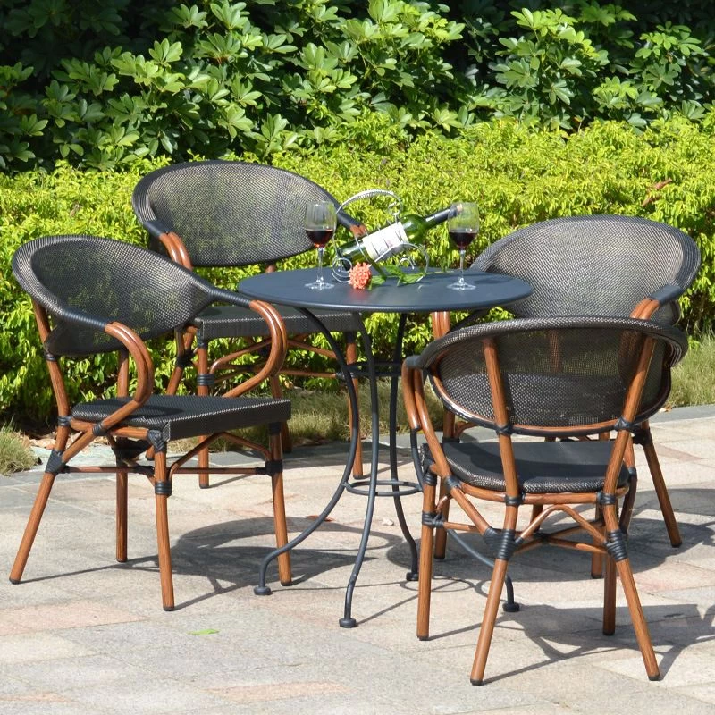 Buy Outdoor Dining Table And Chairs Cafe Balcony Simple Outdoor Rattan ...
