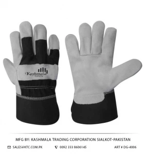 RG-4006 Black Fabric Leather Working Gloves
