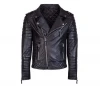 Mens Black Quilted Leather Motorcycle Jacket