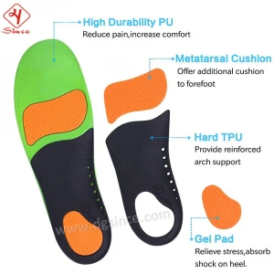 PU Foam Sports Insoles High Impact Full-Length Advanced Orthotic Arch Support Insoles for Sports