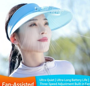 Rechargeable Fan Hat, Air Top Wide Brim Sun Hat with Fan, UV Protection Cooling Fan Cap, Outdoor Sun Visor with Fan, Wo
