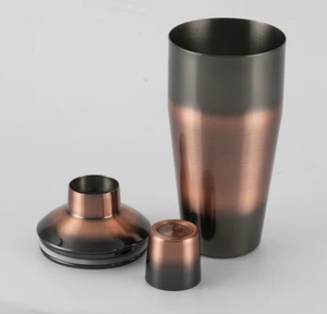 0.7L High quality stainless steel custom bar shaker in vintage copper electroplating