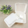 3 compartments fast food take away lunch box plates