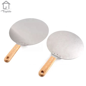 10 12inch round stainless steel blade pizza shovel peel paddle turner with wood handle for oven