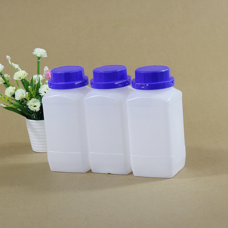 1000ml Factory Biodegradable Wide Mouth Reagent HDPE Plastic Custom Made Square Bottle With Cap For Liquid Storage Fertilizer