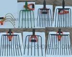 10T steel garden digging wooden handle garden fork