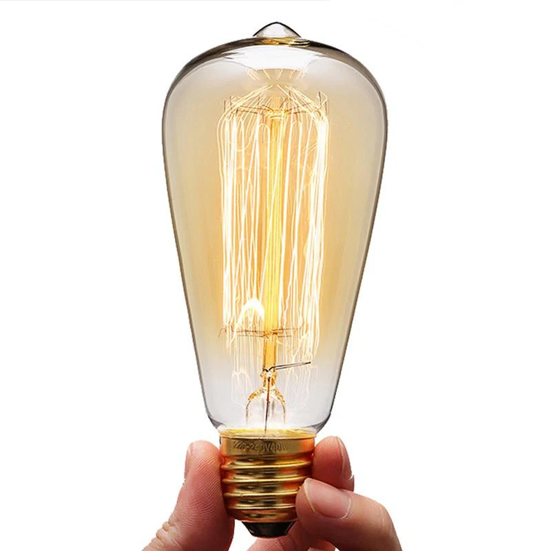 110V 220V 40W ST64 Filament Incandescent Ampoule Bulbs Vintage Lamp Decor Industrial Style Lamp Retro Edison Light Bulb E27