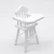 Import 1:12 doll house decoration mini furniture model play house toy white baby dining chair pocket high chair from China