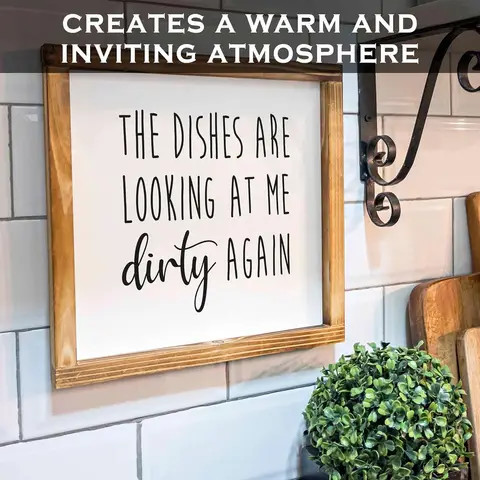 Buy 12x12 Inch Rustic Kitchen Sign Dishes Are Looking Me Dirty Again ...