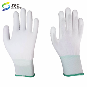 13G dustproof labor protection PU coated gloves with good flexible