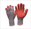 13G nylon /HPPE liner Red color rubber coated latex rubber coating work gloves