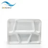 15 5/8 inch melamine three compartments white  plate