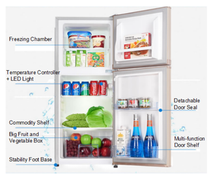 150L Top Freezer Fridge Double Door OEM Refrigerator