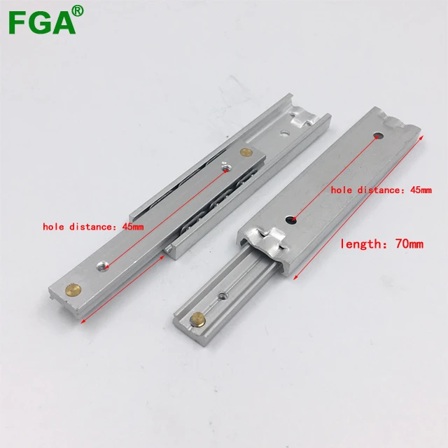 16mm width  two-section aluminum alloy drawer slide