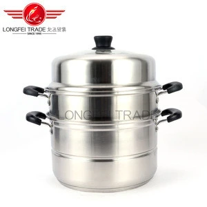 2016 multiple usage double-layers stainless steel food steamer/double boiler