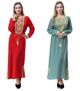 2017 Women Islamic Clothing In Guangzhou Long Sleeve Ladies Long Kaftan Dresses
