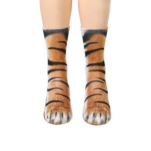 2018 Amazon hot sale adult kids children Stretchy 3d printing vivid animal feet legs toe socks