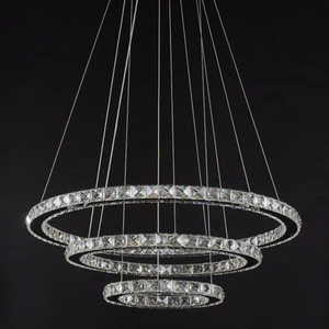 2018 Modern luxury circle round crystal chandelier LED pendant light