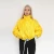 Import 2018 new arrival Autumn and winter new women&#039;s long-sleeves short-breasted bright yellow casual jacket from China