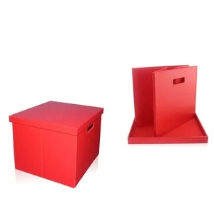 2018 novelty new design foldable laminar custom size square flat storage box