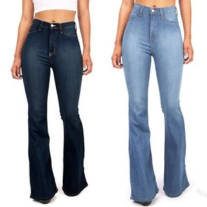 2019 Apparel Cheap High Waist Jeans Plus Size Fashion Flare Pants Skinny Women Denim Jeans