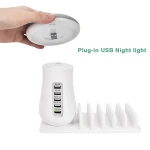 2019 new arrivals mobile phones 5 Ports USB Charger USB charging station with led light