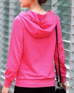 2019 wholesale girls sports long sleeve women's splice large size hoodie with hood custom women pink hoodie