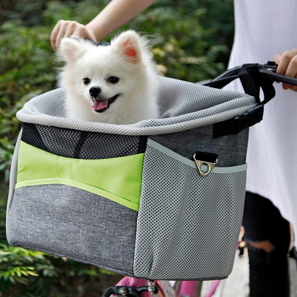 2020 Bicycle Basket for Dogs and Cats, Safety Dog Bike Basket for Small Dogs and Good for All Bikes
