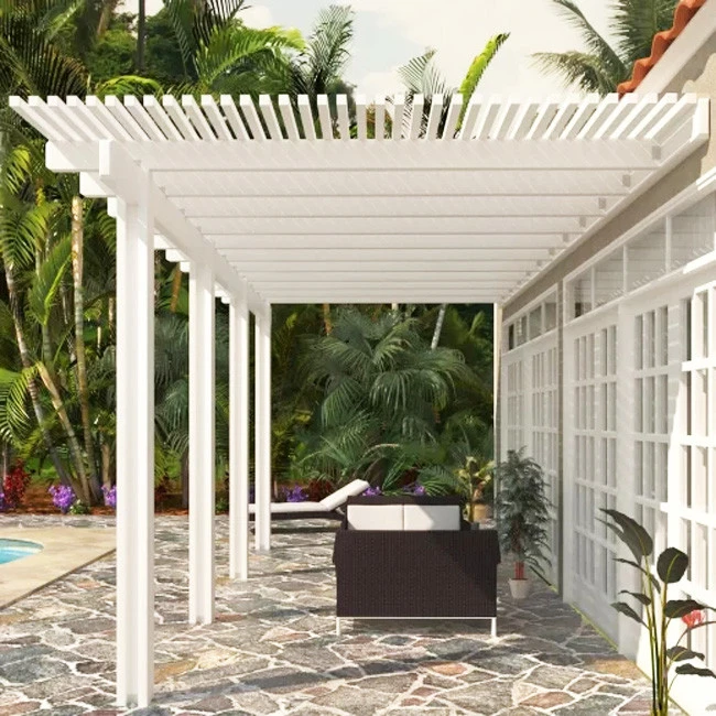 2020 Hot  Gazebo Garden Pergola Movable Louvers Roof Pergolas Aluminum Electric Pergola With Folding Door