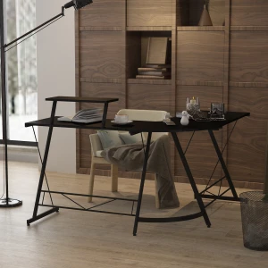 2020 Hot Selling Industrial Style L-Shaped Wood Office Desk Desktop Home Office Desk Workstation