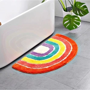 2020 New trend rainbow semicircular waterabsorption bathroom carpet