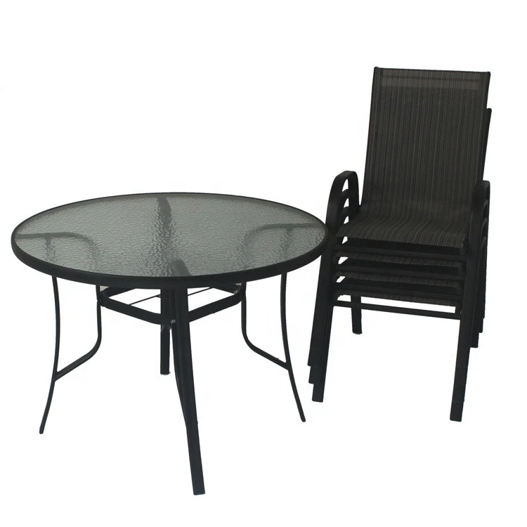 2020 Outdoor Cheap Wholesale Modern Leisure Metal Steel Stackable Terrace Hotel Dining Patio Garden Furniture Sets