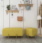 2020 Velvet stool chairs and ottoman shoe stool with metal legs