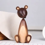 2021 hot sales kids wooden toys animal lovely cat desk ornament solid walnut wood with good quality arts and crafts