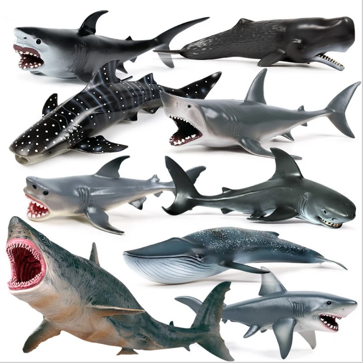 2021 Hot White Shark Ocean Animal Toys, Different Kinds of Shark Deap Sea Animal Models Toys, PVC Sea Animal Toys Figure