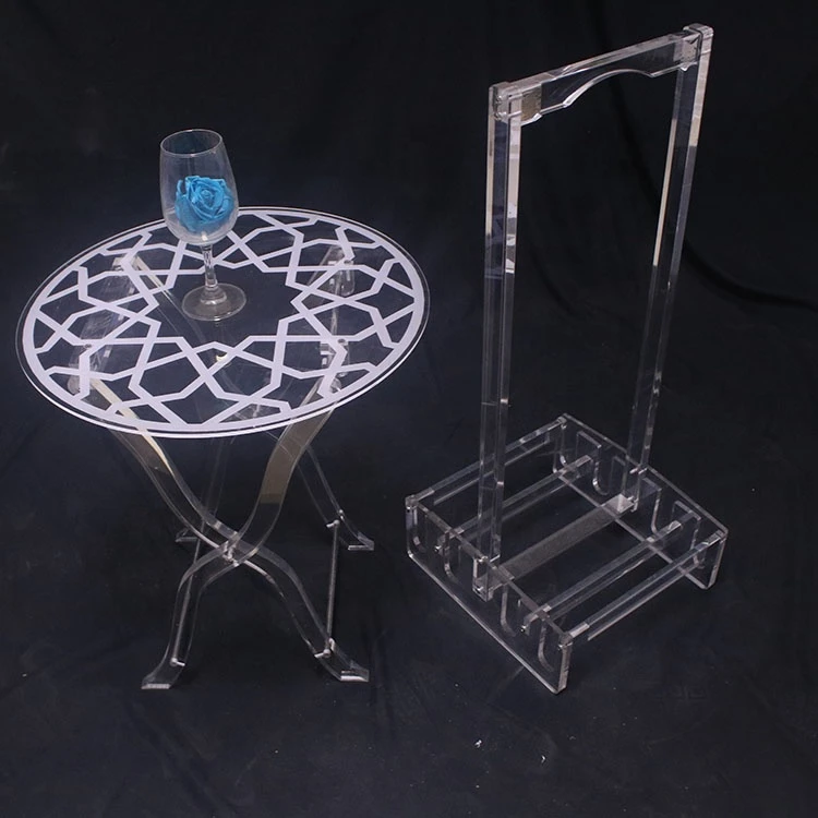 2021 luxury factory price high quality modern design transparent Furniture Acrylic Folding Table