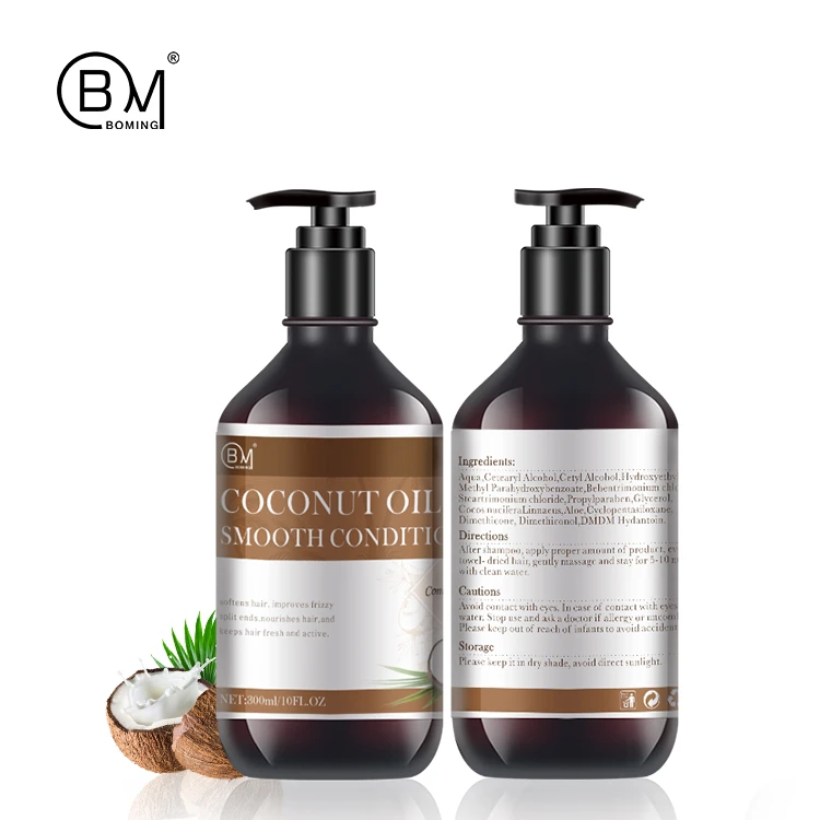 2021 Wholesale hair care product set coconut oil shampoo and conditioner do your logo free samples