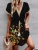 Import 2024 New Spring/Summer Leisure Dress Printed Short Sleeve Lace V-Neck Waist Wrap Dress dresses women clothing from China