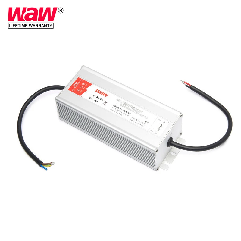 24v 4a 100w constant voltage waterproof IP67 LED driver LED power supply for LED strips with CE,ROHS approved