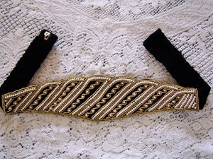25 years factory custom vintage beaded belt, beads embroidered velvet belts, rhinestone stretch belt