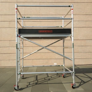 2m height Guard Rail and Trapdoor Platform Mobile Aluminium Scaffolding Double Width Rolling Tower